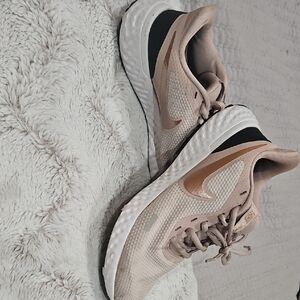 Women's Beige and White Sneakers